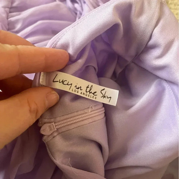 Lucy in the Sky Lavender Wrap Body-con Tie Back Edgy Party Dress in Small - Picture 9 of 10